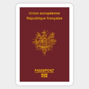 Vintage/Faded Style France Passport Design Sticker